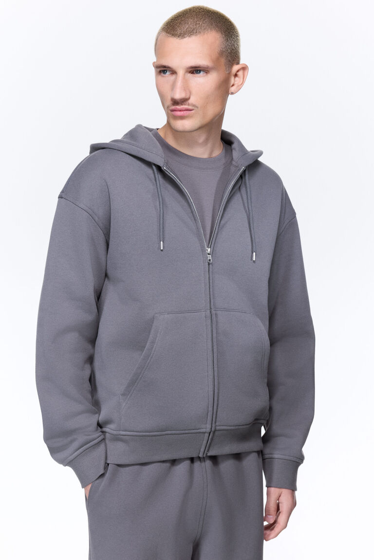 Zip-through Hoodie with Loose Cut
